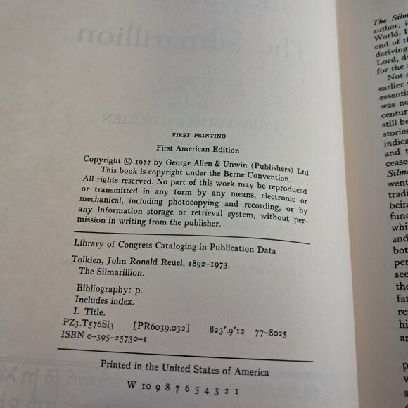 The Silmarillion by J.R.R. Tolkien First American Edition 1st Printing With Map - Picture 4 of 8